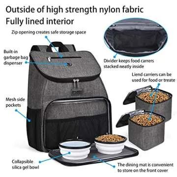 Reliable Dog Travel Backpack with Food Storage Solution