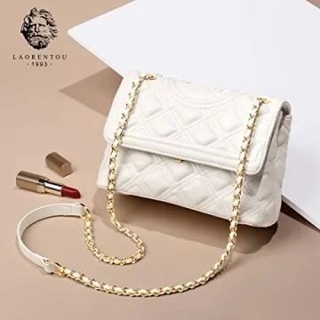 LAORENTOU Cow Leather Crossbody Bags for Women Leather Shoulder Bucket Bags Women's Crossbody Purses Clearance