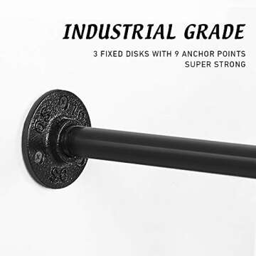 LIANTRAL Wall Mounted Clothing Rack, 22-Inch Industrial T-Bar Pipe Coat Hanger Clothes Rack Heavy Duty Garment Rack, Black