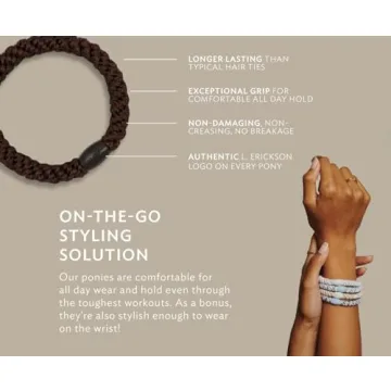 L. Erickson Grab & Go Ponytail Holders, Secure and Gentle