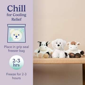 warmies Microwavable & Weighted Stuffed Animals, Cow - Heated Stuffed Animal Plushie for Warmth & Comfort - Cute Soft Plush Toys for Boys, Girls, Babies & Toddlers