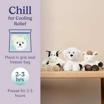 warmies Microwavable & Weighted Stuffed Animals, Cow - Heated Stuffed Animal Plushie for Warmth & Comfort - Cute Soft Plush Toys for Boys, Girls, Babies & Toddlers