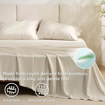 Bedsure Cooling Queen Bamboo Sheets for Perfect Sleep
