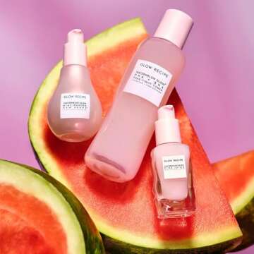 Glow Recipe Dewy Skin Goals Holiday Kit - Watermelon Glow Niacinamide Dew Drops (40ml) - PHA+AHA Pore-Tight Toner (150ml) - Pink Juice Face Moisturizer (25ml) - Smooth, Brighten, & Hydrate Skin (3-Pc)