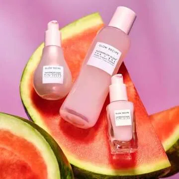 Glow Recipe Dewy Skin Goals Holiday Kit - Watermelon Glow Niacinamide Dew Drops (40ml) - PHA+AHA Pore-Tight Toner (150ml) - Pink Juice Face Moisturizer (25ml) - Smooth, Brighten, & Hydrate Skin (3-Pc)