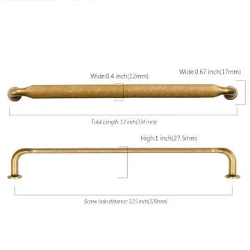 Asidrama 6 Pack 12.6 Inch(320mm) Antique Brass Kitchen Cabinet Handles, Cabinet Pulls Kitchen Cabine...