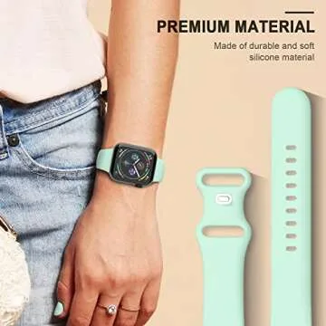 6 Pack Sport Bands Compatible with Apple Watch Band 38mm 40mm 41mm 42mm 44mm 45mm 49mm,Soft Silicone Waterproof Strap for iWatch Ultra2 Series 9 Ultra 8 7 6 5 4 3 2 1 SE Women Men