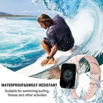 6 Pack Sport Bands Compatible with Apple Watch Band 38mm 40mm 41mm 42mm 44mm 45mm 49mm,Soft Silicone Waterproof Strap for iWatch Ultra2 Series 9 Ultra 8 7 6 5 4 3 2 1 SE Women Men