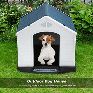 BestPet 28Inch Dog House Outdoor Indoor Doghouse Insulated Kennel Durable Plastic Dog House Weather ...