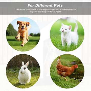 BestPet 28Inch Dog House Outdoor Indoor Doghouse Insulated Kennel Durable Plastic Dog House Weather & Water Resistant Pet Crate with Air Vents and Elevated Floor, Blue