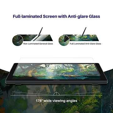 HUION Kamvas 24 Plus 2.5K QHD Graphic Drawing Tablet with Screen, 140%sRGB Full-Laminated QD Drawing...