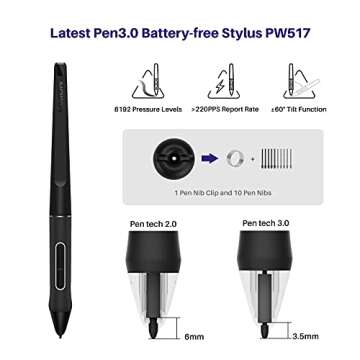 HUION Kamvas 24 Plus 2.5K QHD Graphic Drawing Tablet with Screen, 140%sRGB Full-Laminated QD Drawing Monitor with Battery-Free Stylus 8192 Pen Pressure Tilt for PC, Mac, Android, 23.8inch Pen Display