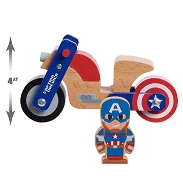 Disney Wooden Toys Captain America Vehicle Set for Toddlers