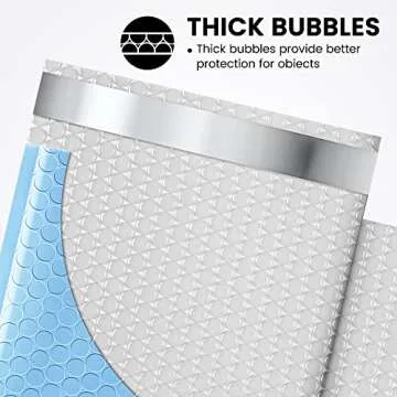 Fuxury Bubble Mailer 6x10 Inch 50 Pack Light Blue,Self-Seal Adhesive Packaging Bags, Waterproof Poly Bubble Mailers, Mailing Evenploves Packaging For Jewelry, Cards, Makeup, CD, Small Business #0