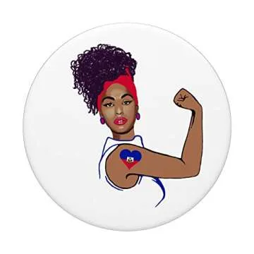 Haiti girl Haitian Ayiti Haiti flag PopSockets Swappable PopGrip