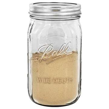 Ball Quart (32oz) Jar with Silver Lid, Wide Mouth, Set of 2