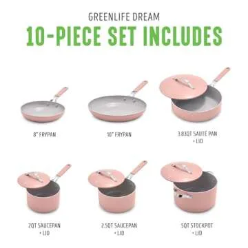 GreenLife 10-Piece Ceramic Nonstick Cookware Set For All Homes