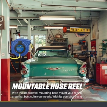 Goodyear Retractable Air Hose Reel 50' Convenient Durable