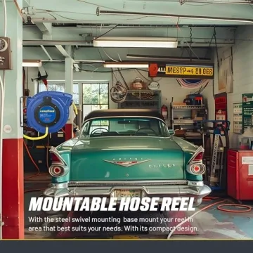 Goodyear Retractable Air Hose Reel 50' Convenient Durable