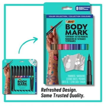 BODYMARK 8-Count Temporary Tattoo Markers for Creative Fun