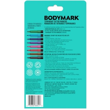 BODYMARK 8-Count Temporary Tattoo Markers for Creative Fun