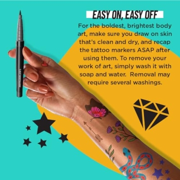 BODYMARK 8-Count Temporary Tattoo Markers for Creative Fun