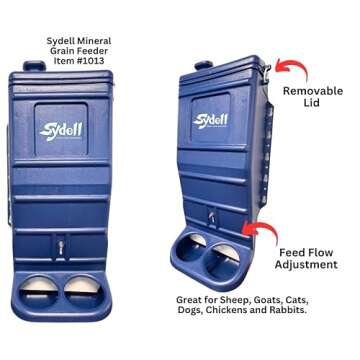 Sydell Sheep and Goat Grain Mineral Feeder, Large Outdoor Forage Grain Feeding System, Supports Up t...