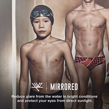 Speedo Unisex-child Swim Goggles Junior Hyper Flyer Ages 6-14,Silver Mirrored