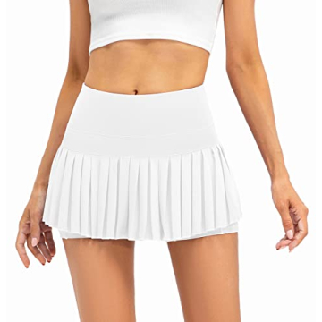 XNMAYA Women Pleated Athletic Skirt - High Waisted Golf Tennis Skort for Active Wear