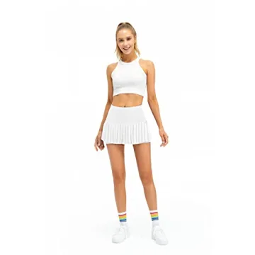 XNMAYA Pleated Athletic Skirt with Shorts and Pockets