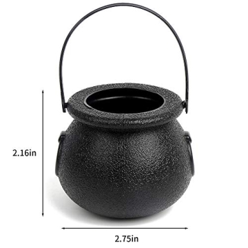 12-piece Mini Black Cauldron Set for Halloween