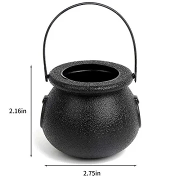 12-piece Mini Black Cauldron Set for Halloween