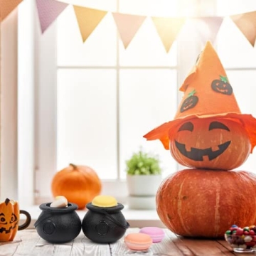 12-piece Mini Black Cauldron Set for Halloween