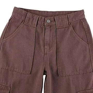 Y2K Wide Leg High Waist Cargo Jeans for Women and Teens