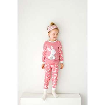 VAENAIT BABY Kids Girls Boys Cotton Sleepwear Pajama 2pcs Set Healing Rabbit 3T/M