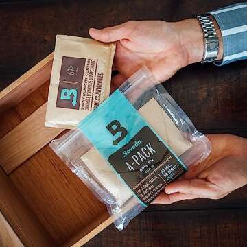 Boveda 69% Two-Way Humidity Control Packs For Plastic and Wood Containers Size 60 – 4 Pack – Moi...