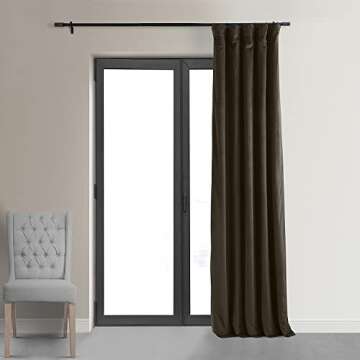HPD Half Price Drapes Signature Velvet Thermal Blackout Curtains for Living Room 108 Inch Long (1 Pa...