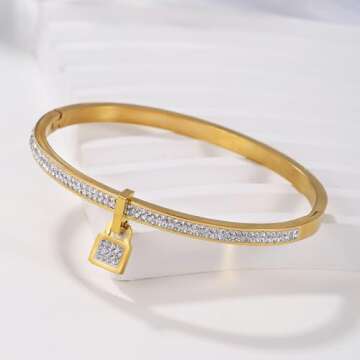 RINTOLER Gold Bangle Stylish Women's Bracelet with Zirconia