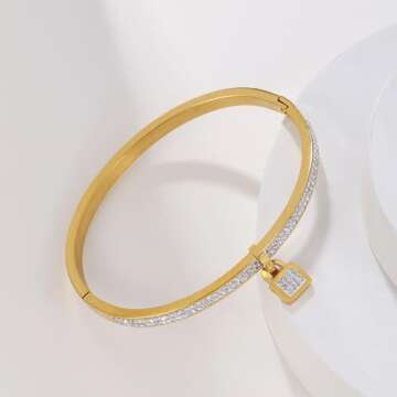 RINTOLER Gold Bangle Stylish Women's Bracelet with Zirconia