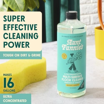 Aunt Fannie’s Lemon Scented Floor Cleaner, 32 oz, 16 Gallons