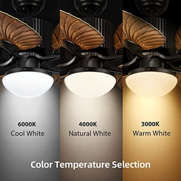 YITAHOME 52" Tropical Ceiling Fan with Remote & Light