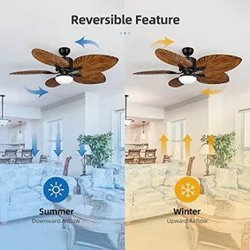 YITAHOME 52" Tropical Ceiling Fan with Remote & Light
