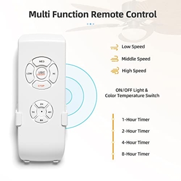 YITAHOME 52" Tropical Ceiling Fan with Remote & Light