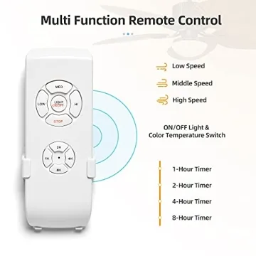 YITAHOME 52" Tropical Ceiling Fan with Remote & Light