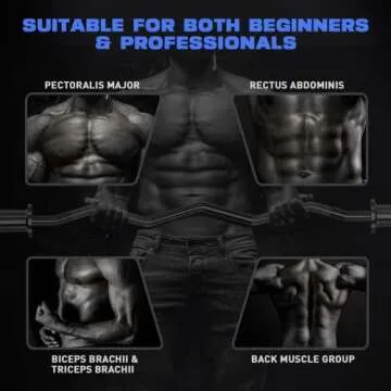 Olympic EZ Curl Bar for Weight Lifting & Muscle Training