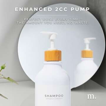 MaisoNovo Soap Dispenser 3-Piece Set | 16.9oz White Bottles with White Bamboo Pumps