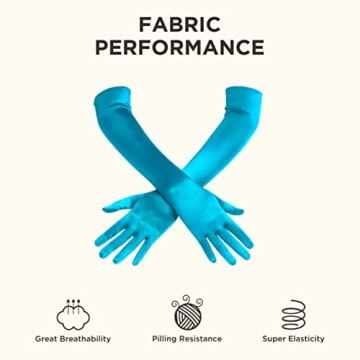 1920s Long Satin Tea Party Gloves for Adults