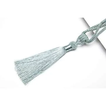 BEL AVENIR Curtain Tiebacks Hand-Woven Holdbacks Home Decorative Tassels Tiebacks (Blue, 2 Pack)