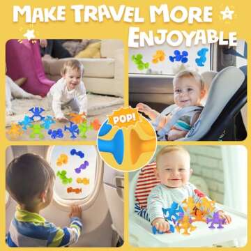 Baby Bath Toys Suction Cup Toys for Kids No Hole Bath Toys for Kids Ages 1-3 Toddler Bath Toys Connect Build CreateTravel Toys Suction Toys Bathtub Toys ( 12 Pcs )