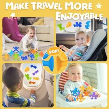 Baby Bath Toys Suction Cup Toys for Kids No Hole Bath Toys for Kids Ages 1-3 Toddler Bath Toys Connect Build CreateTravel Toys Suction Toys Bathtub Toys ( 12 Pcs )